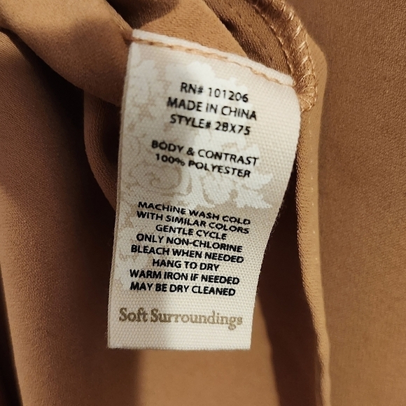 SOFT SURROUNDINGS Deep Tan Sheer Shoulders Tank Brand New! Size Medium - Picture 8 of 8